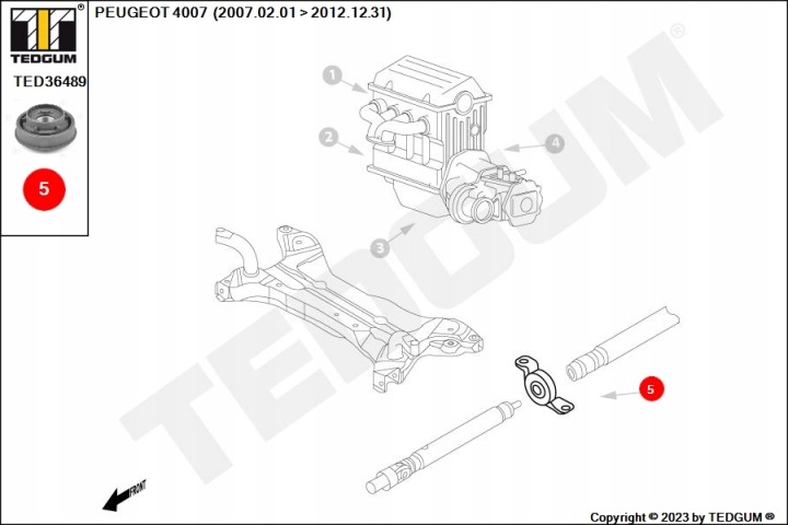 TEDGUM TED36489 SUSPENSION ARBRE DE TRANSMISSION TED36489 TED36489