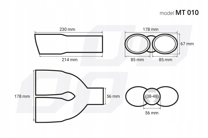 CADEAUX EMBOUT SILENCIEUX ÉCHAPPEMENT ACIER INOXYDABLE DOUBLE