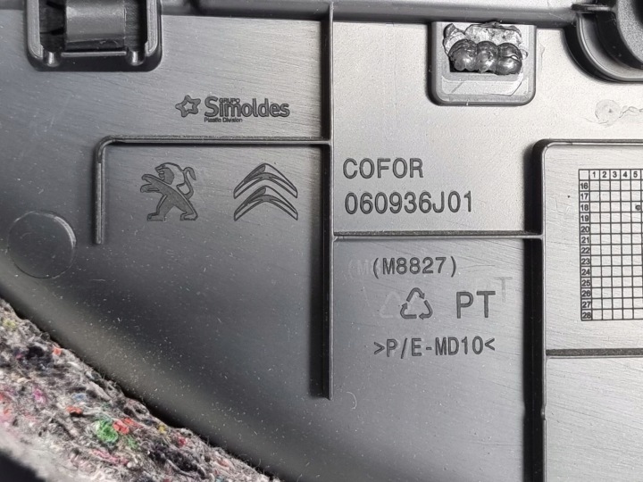 GARNITURE COLLECTEUR COUVERCLES DE COFFRE DROIT ARRIÈRE OPEL COMBO E 98169204ZD