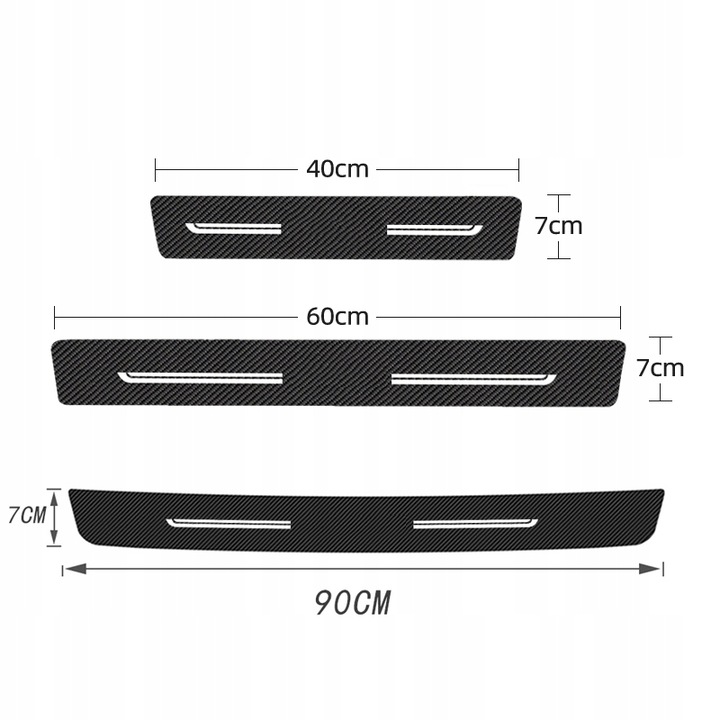 5 PCS CZARNYCH NAKLEJEK AL UMBRALES DE PUERTA COCHE NISSAN MAXIMA 