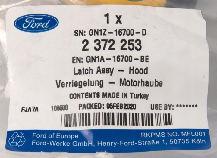 SERRURE CAPOTS AVEC CÂBLE FORD ECOSPORT 2017- OE
