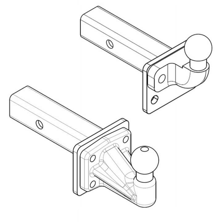 ADAPTATEUR CROCHET D'ATTELAGE USA 50X50MM (+30MM) VERS KIA SPORTAGE I 1993–2004