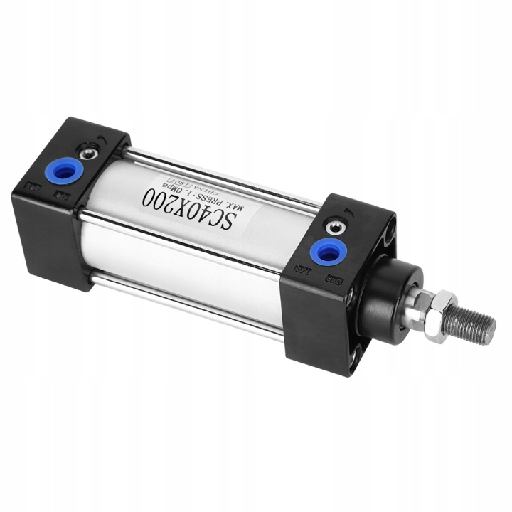 PISTON AÉRIEN DWUSTRONNEGO DZIALANIA SC40 ÉLÉMENTS AVEC PIED ALUMINIUM SC40X200
