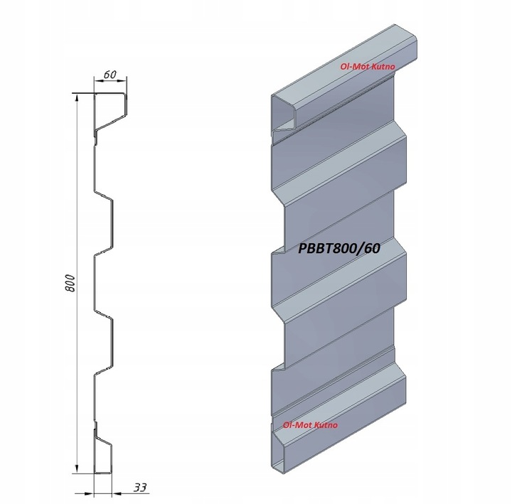 BURTY REMOLQUE WYS 80 CM GR 2,5 MM PANEL BURTOWY 