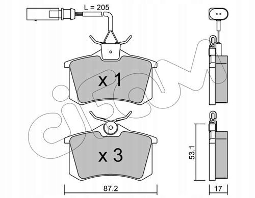 ZAPATAS DE FRENADO PARTE TRASERA 822-100-3 CIFAM FORD SEAT VW 