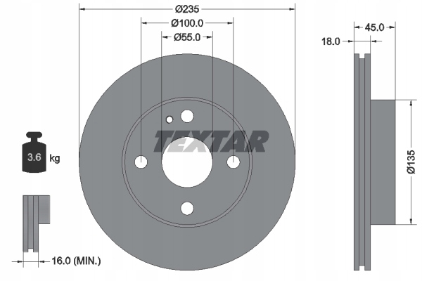 DISCOS ZAPATAS PARTE DELANTERA TEXTAR MAZDA 323 P V 