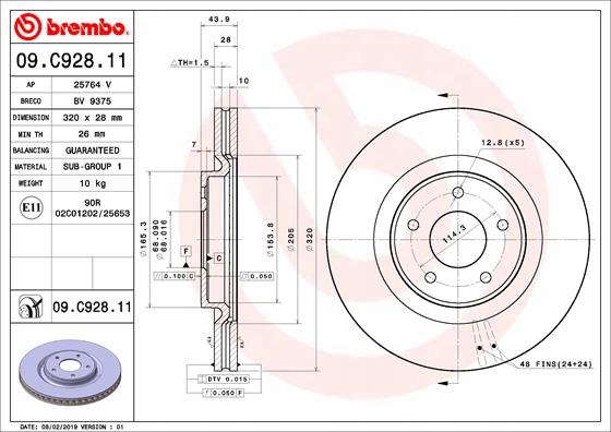DISQUE FREIN AVANT UV 09.D065.11 BREMBO