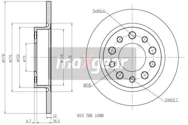 MAXGEAR 19-1934 DISCO DE FRENADO 