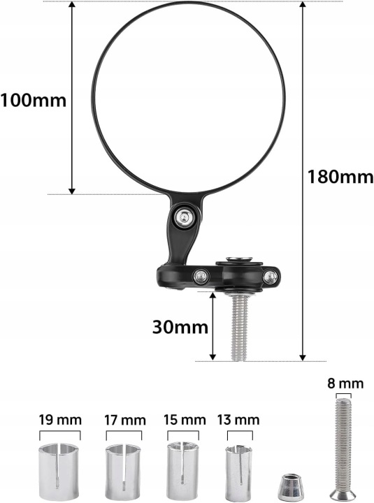 RÉTROVISEURS MOTOCYCLETTE CNC ROND AVEC CERTYFIKATEM E24 13 VERS 22 MM 2 PCS