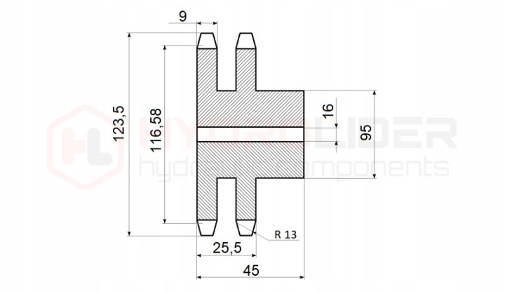 KOLO DENTÉ LANCUCHOWE DOUBLE 2X23 ZEBY 5/8″ SUR CHAÎNE 10 B-2