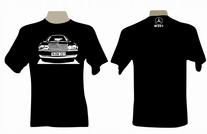 KOSZULKA T-shirt nadruk Mercedes 190 W201 front