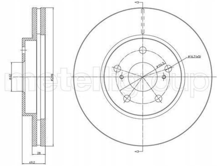 DISCS FRONT METELLI 23-1577C photo 2 - milautoparts-fr.ukrlive.com