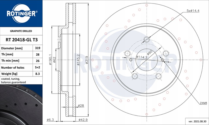 DISCOS ROTINGER LEXUS RX 300 350 400 03- PARTE DELANTERA 