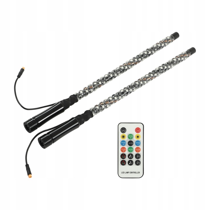 PHARE BICZOWA LED RGB AVEC FLAGA KONTROLA APLIKACJI 300 WZOROW 366 R0