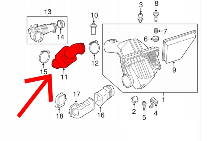 BMW 5 F10 09-17 ADMISSION CANAL AIR 13717612094