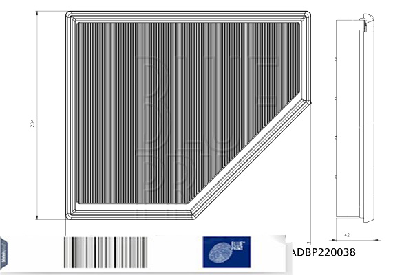 BLUE PRINT ADBP220038 FILTRE AIR
