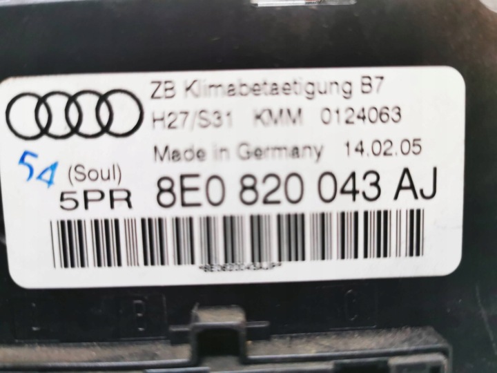 PANNEAU CLIMATISATION AUDI A6 S6 C6 4F 2006 8E0820043AJ ALL/I/-9