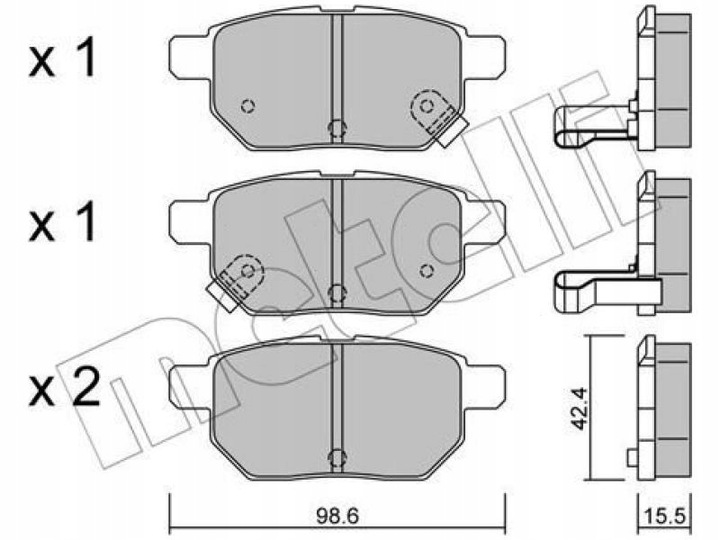 ZAPATAS PARTE TRASERA TOYOTA YARIS 1.0-1.8 05-12 AURIS E15 1.4-1.8 07-12 