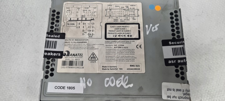 VW RNS315 CADDY AMAROK RADIO NAWI MP3 SD AUX BT PL 3C8035279H CODE