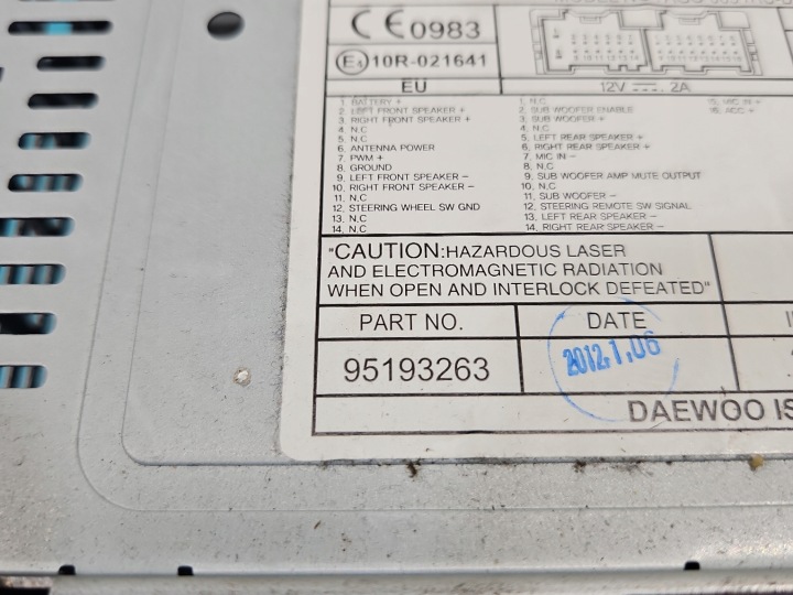 RADIO D'USINE CHEVROLET CAPTIVA 95193263 AUTORADIO