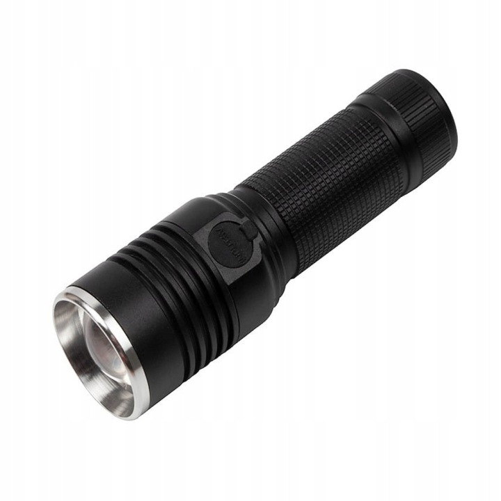 LAMPE DE POCHE SURVIVALOWA, LICHTHELFER, METALICZNA, LED USB, ZOOM, NOIRE