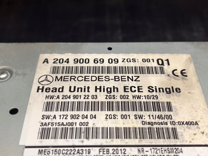 MERCEDES W204 RADIO CD NAVIGATION A2049006909