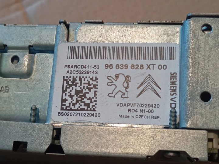 AUTORADIO PEUGEOT CITROEN 96639628XT