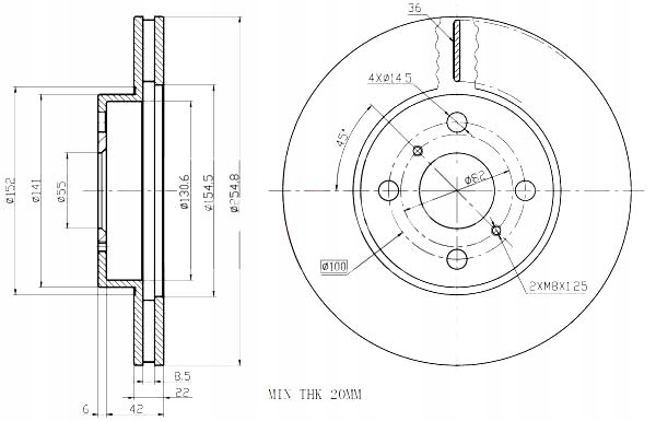 DISQUE FREIN TOYOTA DROIT COROLLA 92- 19-0971 MAXGEAR
