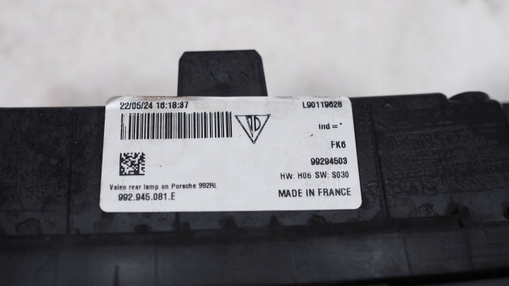 PORSCHE 992 911 19- PHARE CACHE LED ARRIÈRE EUROPE