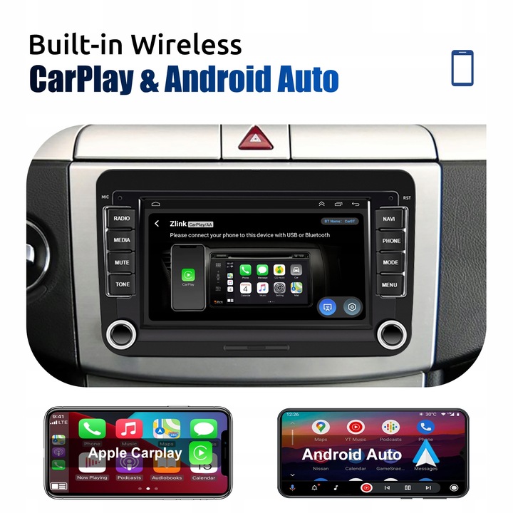 PARA VW T5 BORA PASSAT POLO RADIO DE AUTOMÓVIL DAB ANDROID 13 CARPLAY 32G GPS 