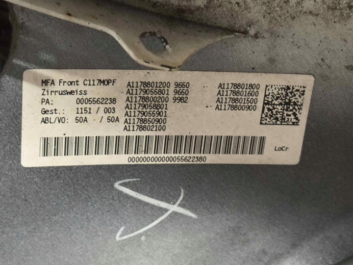PARE-CHOCS AVANT GRILLE MERCEDES CLA W117 LIFT 6X PDC A1178801200 16 19