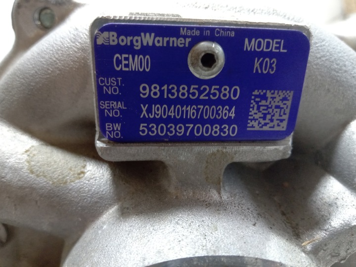OPEL GRANDLAND LIFT 1.6 THP TURBOCOMPRESSEUR 9813852580