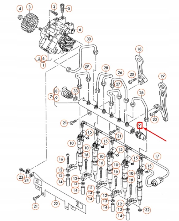 VOLKSWAGEN CRAFTER 2E CAPTEUR PRESSION DANS LISTWIE COMBUSTIBLE 076906051
