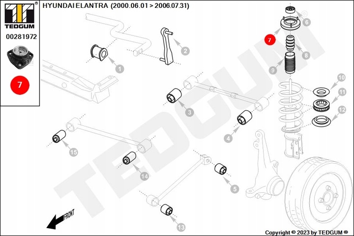 SOPORTE AMORTIGUADOR TRASERO DERECHO HYUNDAI KIA 