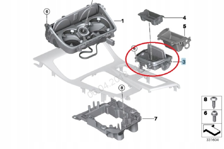 BMW 5 F10 BOÎTE À GANTS DANS CONSOLES CENTRALE AVANT 9277352 51169277352