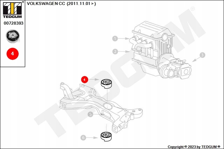 BOLSA DEL MOTOR TECHO (TECHO GUMOWO-METALOWA) AUDI A3, Q3, TT SEAT 