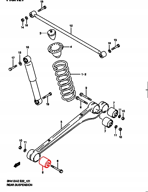 MANCHON BRAS DE SUSPENSION WZDLUZNEGO ARRIÈRE FEBEST SZAB-057