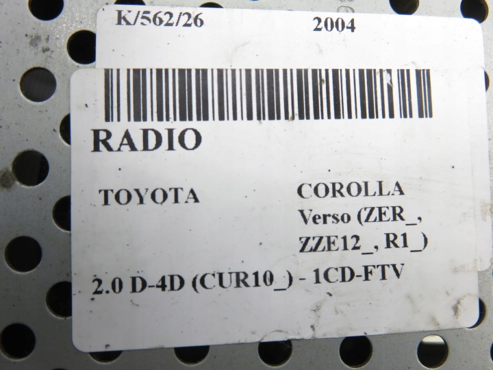 RADIO TOYOTA COROLLA VERSO 861200F010