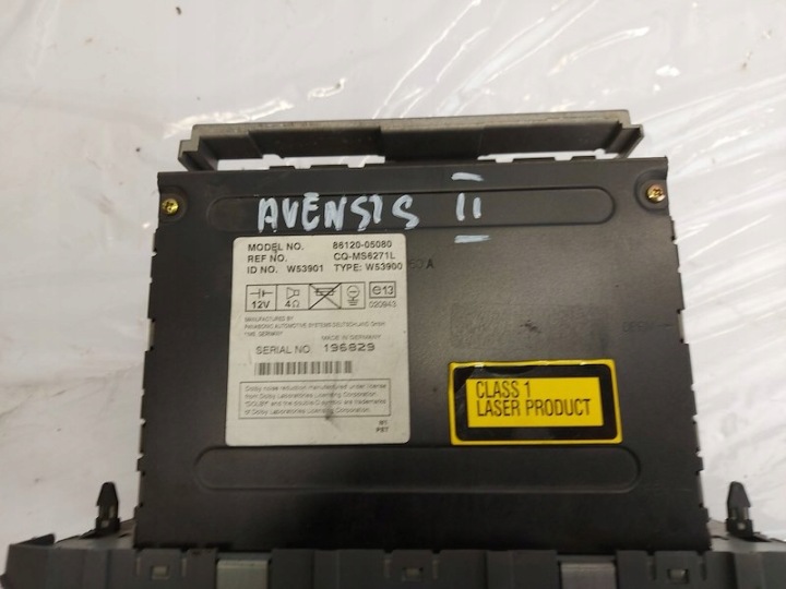 RADIO CD CASSETTE RDS 86120-05080 CQ-MS6271LAC W53901 TOYOTA AVENSIS II (T25)