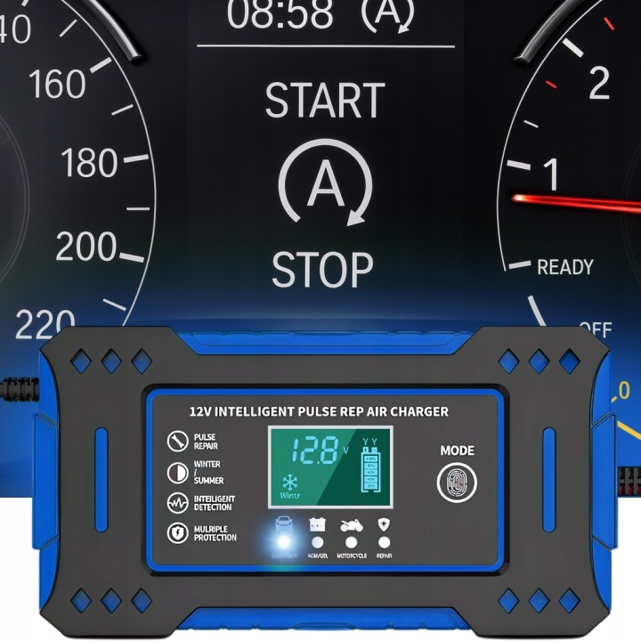 CHARGEUR AUTOMOBILE 12V AUTOMATIQUE AVEC FONCTION RÉPARATION AKUMULATOROW