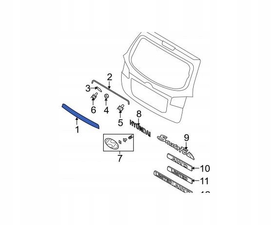 HYUNDAI SANTAFE 07 - 09 BRIDA BRIDA DE TAPA TRASERA 873112B000 