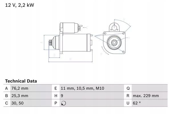 570 295_B DÉMARREUR /VW/ TOUAREG 3.0 04- BX