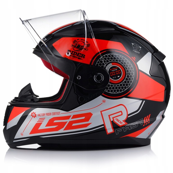 HELMET FOR MOTORCYCLE LS2 FF353 RAPID STRATUS BLK/RED INTEGRALNY SYSTEM PINLOCK 