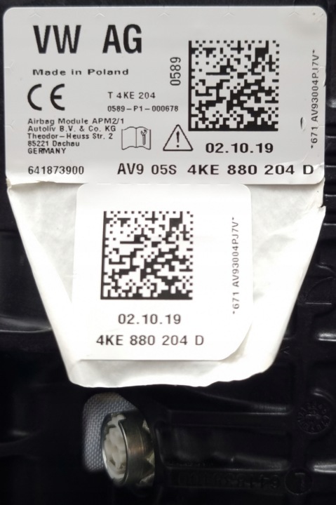 AIRBAG COUSSIN PASSAGER AUDI E-TRON 4KE880204D