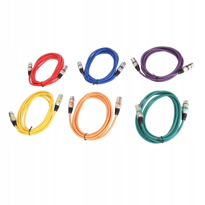 6 PCS CÂBLE XLR MESKI SUR ZENSKI 10FT DWUWARSTWOWY EKRANOWANY PUISSANT FIL