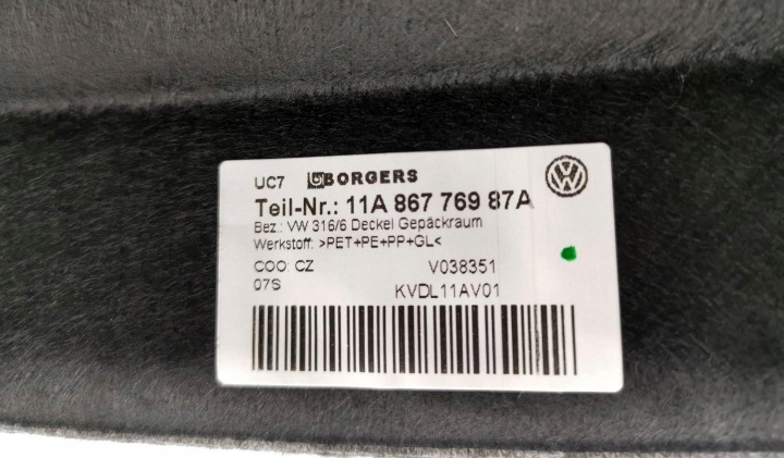 ÉTAGÈRE PROTECTION PLANCHE COUVERCLES DE COFFRE VOLKSWAGEN ID4 ID 4 11A 20-