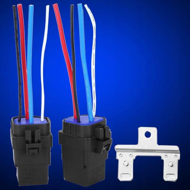 RELAIS AUTOMOBILE 4PIN 12V 40A UNIVERSEL FAISCEAU DE CÂBLES 2PCS