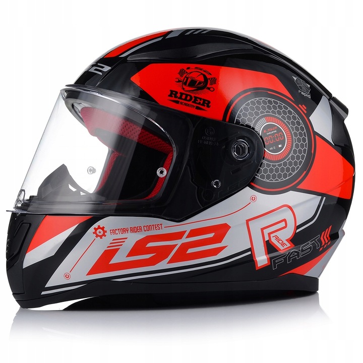 HELMET FOR MOTORCYCLE LS2 FF353 RAPID STRATUS BLK/RED INTEGRALNY SYSTEM PINLOCK 