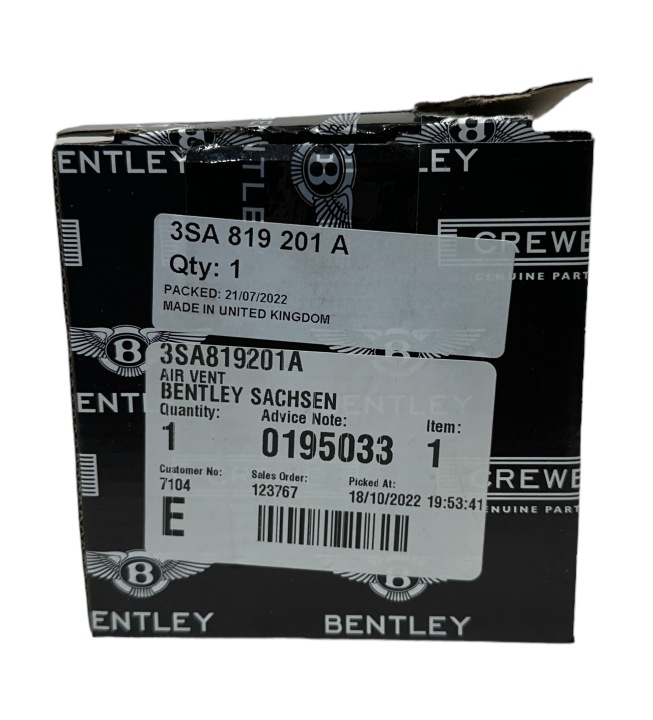 BENTLEY PROTECTION GRILLE CONDUIT D'AIR 3SA819201 3SA819201A