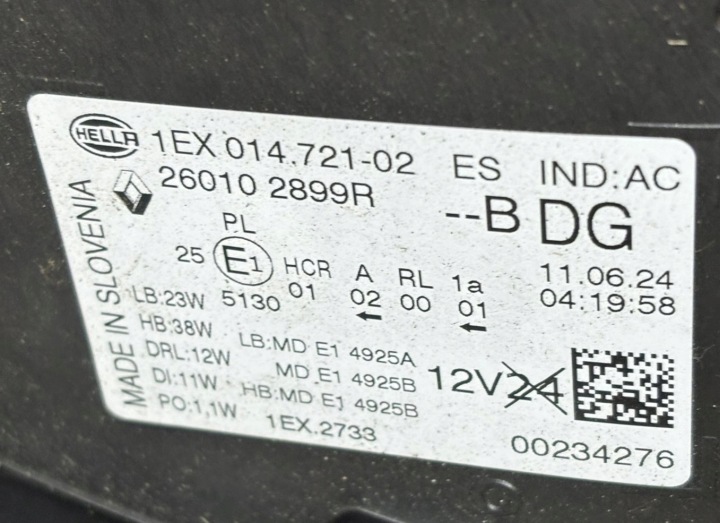PHARE DROIT AVANT AVANT RENAULT TRAFIC III RESTYLAGE LIFT IV 260102899R EUROPE